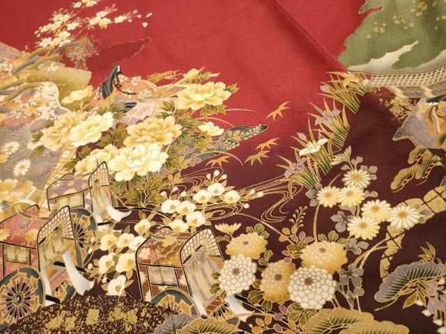 平和屋着物□豪華振袖 人物風景文 暈し染め 金彩 正絹 逸品 AABE6364sx