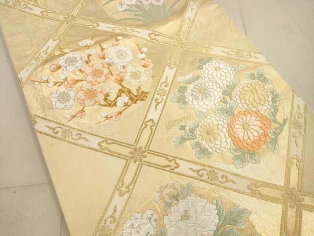 平和屋着物◎六通柄袋帯 天井花文 金銀糸 正絹 逸品 DABA8407xg - メルカリ