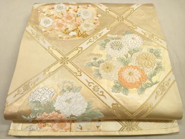 平和屋着物◎六通柄袋帯 天井花文 金銀糸 正絹 逸品 DABA8407xg - メルカリ