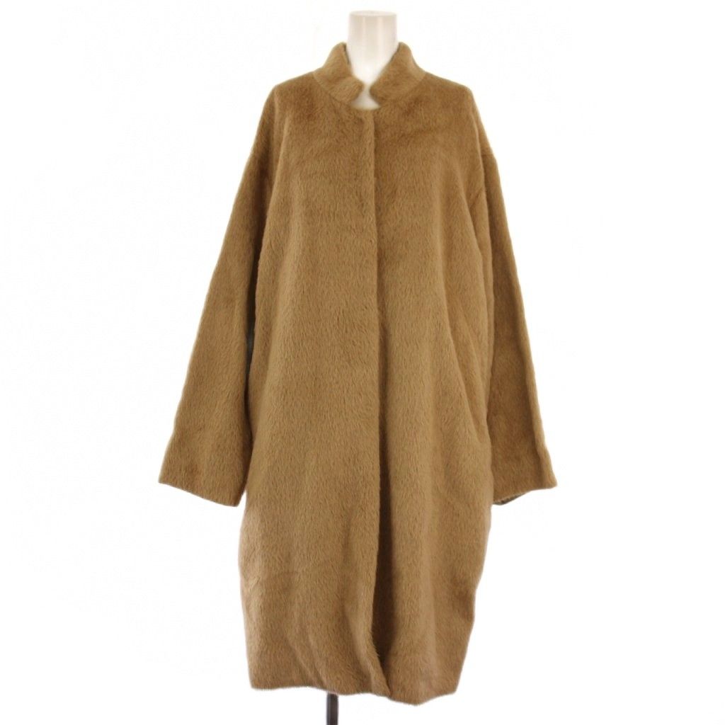 レリアン Leilian ファーコート ロング アルパカ ウール 13+ ベージュ