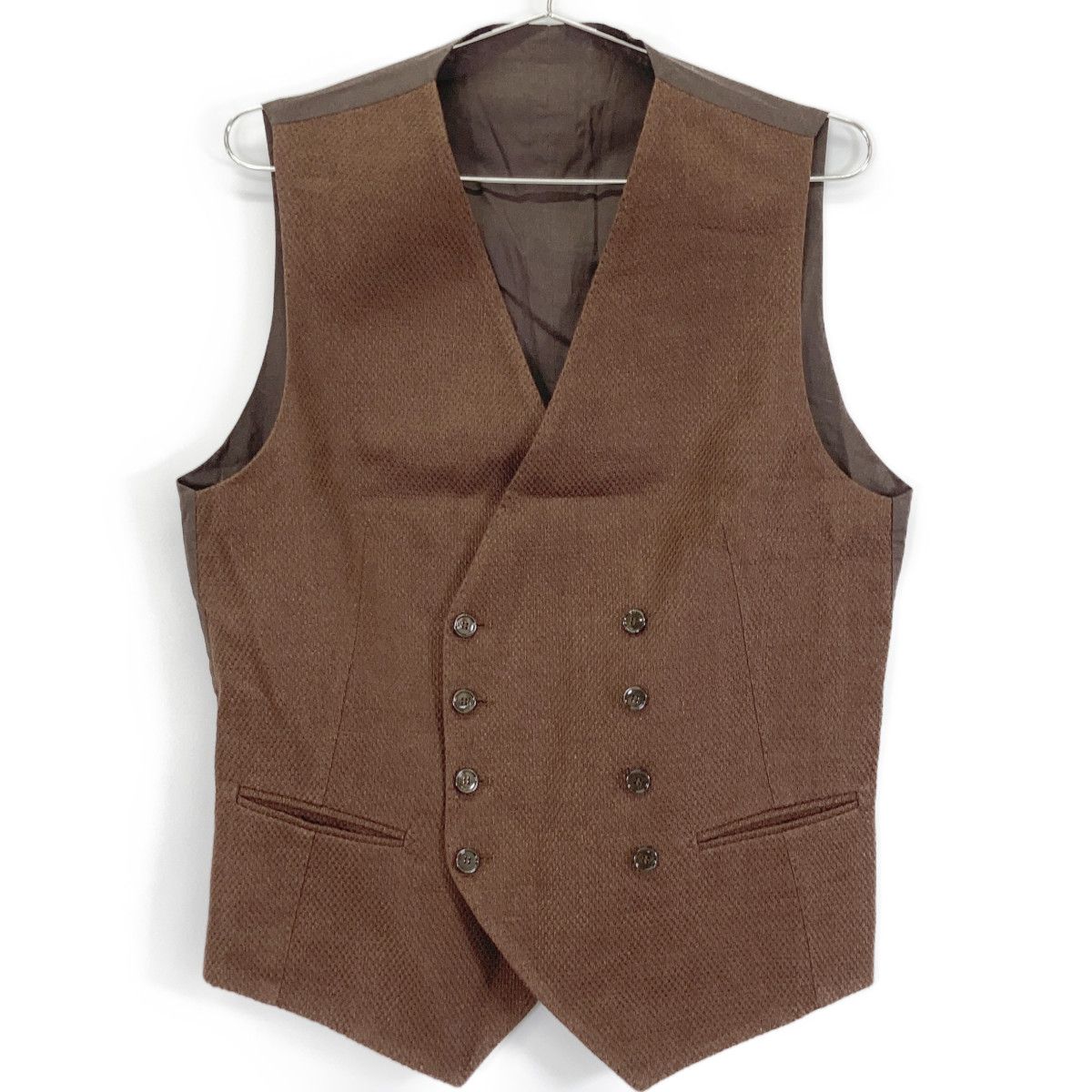 TAGLIATORE タリアトーレ KLAUS/F ﾌﾞﾗｳﾝ ﾘﾈﾝ混 ﾀﾞﾌﾞﾙ釦 ﾍﾞｽﾄ/ｼﾞﾚ 48