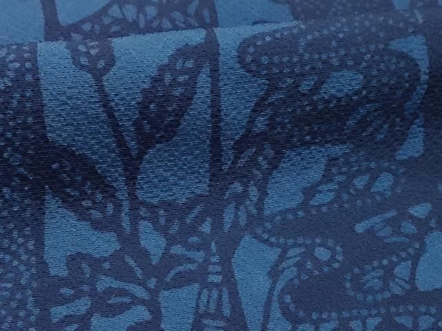 平和屋着物□上質な小紋 本藍 型絵染め 花間道 正絹 逸品 AABE6385sx