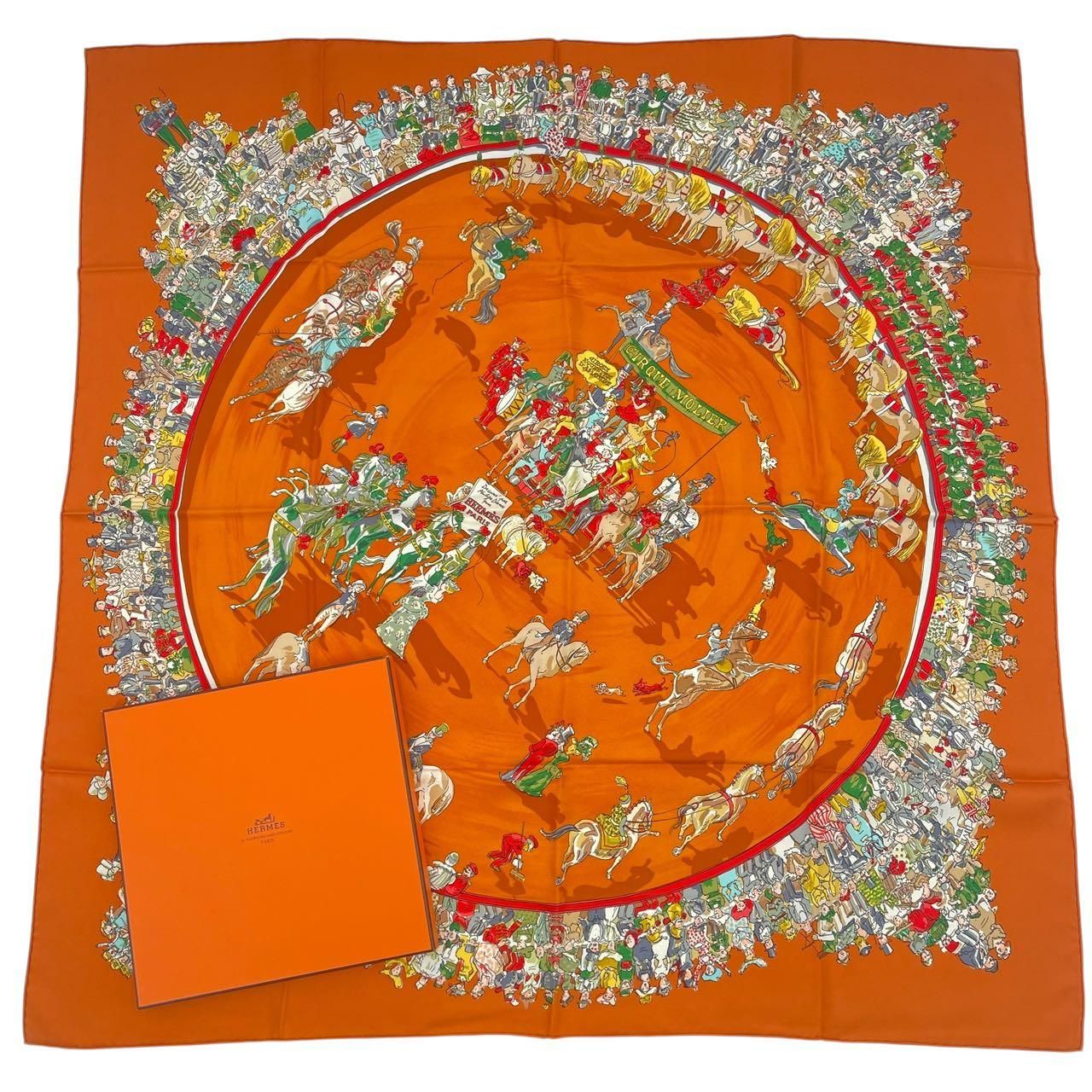 新品同様 HERMES エルメス スカーフ シルク100％ カレ90 CIRQUE MOLIER