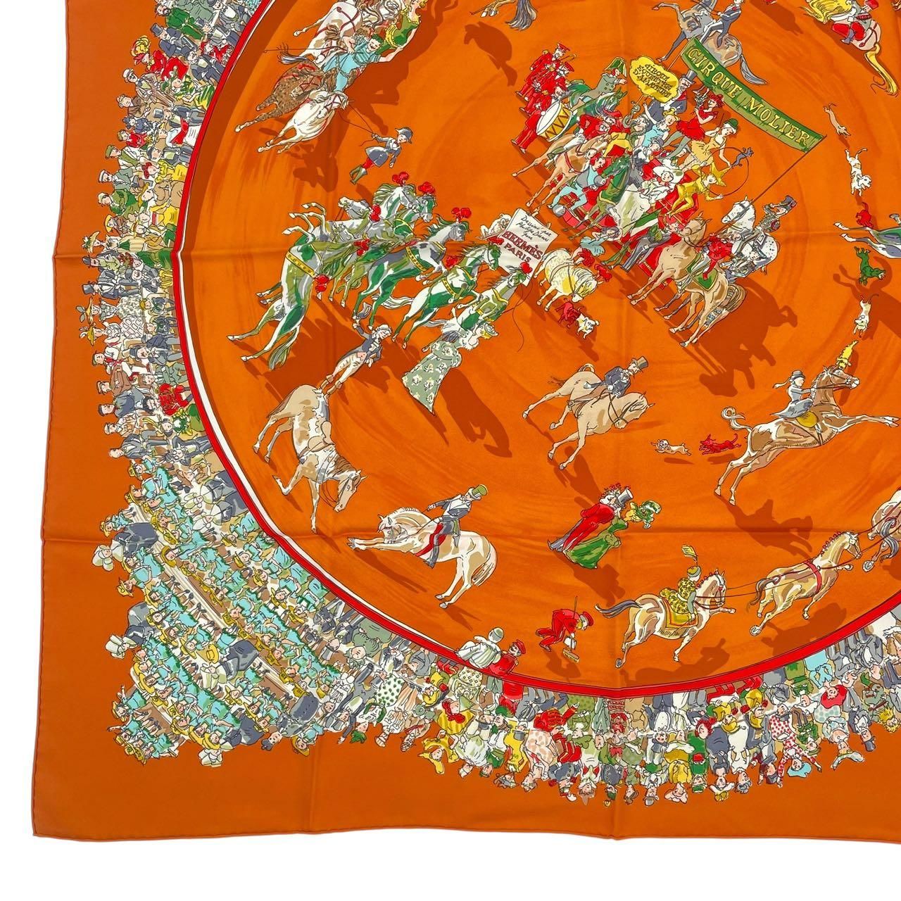 新品同様 HERMES エルメス スカーフ シルク100％ カレ90 CIRQUE MOLIER