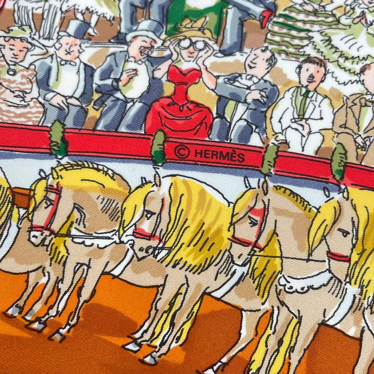 新品同様 HERMES エルメス スカーフ シルク100％ カレ90 CIRQUE MOLIER