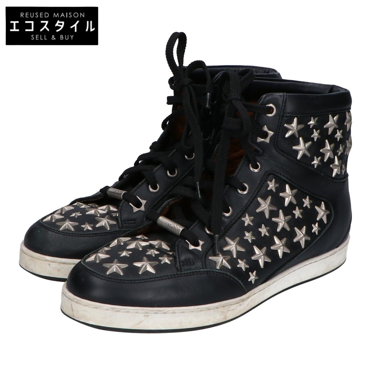 JIMMY CHOO ジミーチュウ スタッズ ハイカットスニーカー 36 - メルカリ