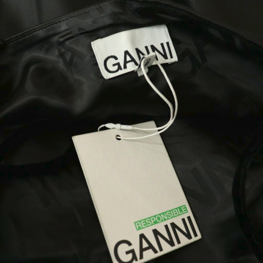 ガニー GANNI F9702 Duchesse Satin Top ビスチェ トップス 36 黒