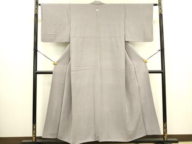 平和屋着物●上質な色無地　舞葉地紋　暁鼠色　正絹　逸品　未使用　CAAU1742yc 平和屋着物□上質な色無地 舞花地紋 暁鼠色 正絹 逸品 DABB7090op