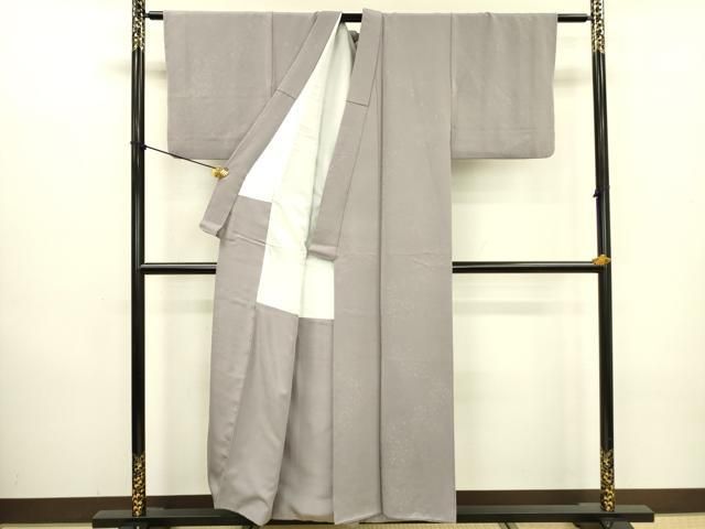 平和屋着物□上質な色無地 舞花地紋 暁鼠色 正絹 逸品 DABB7090op