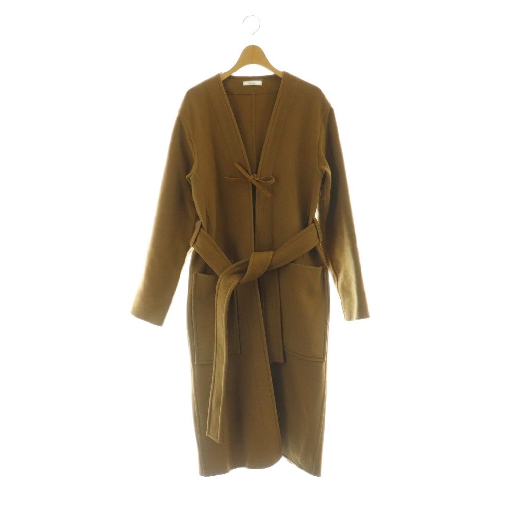 セリーヌ CELINE フィービー期 カシミヤノーカラーロングコート ベルト