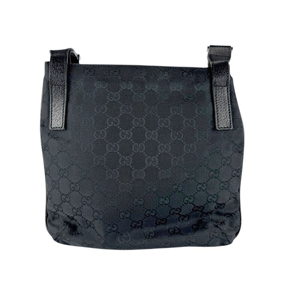 GUCCI グッチ ブラック ショルダーバッグ グッチ GUCCI ショルダーバッグ 122793 GG柄 ジャガード×レザー 黒 美
