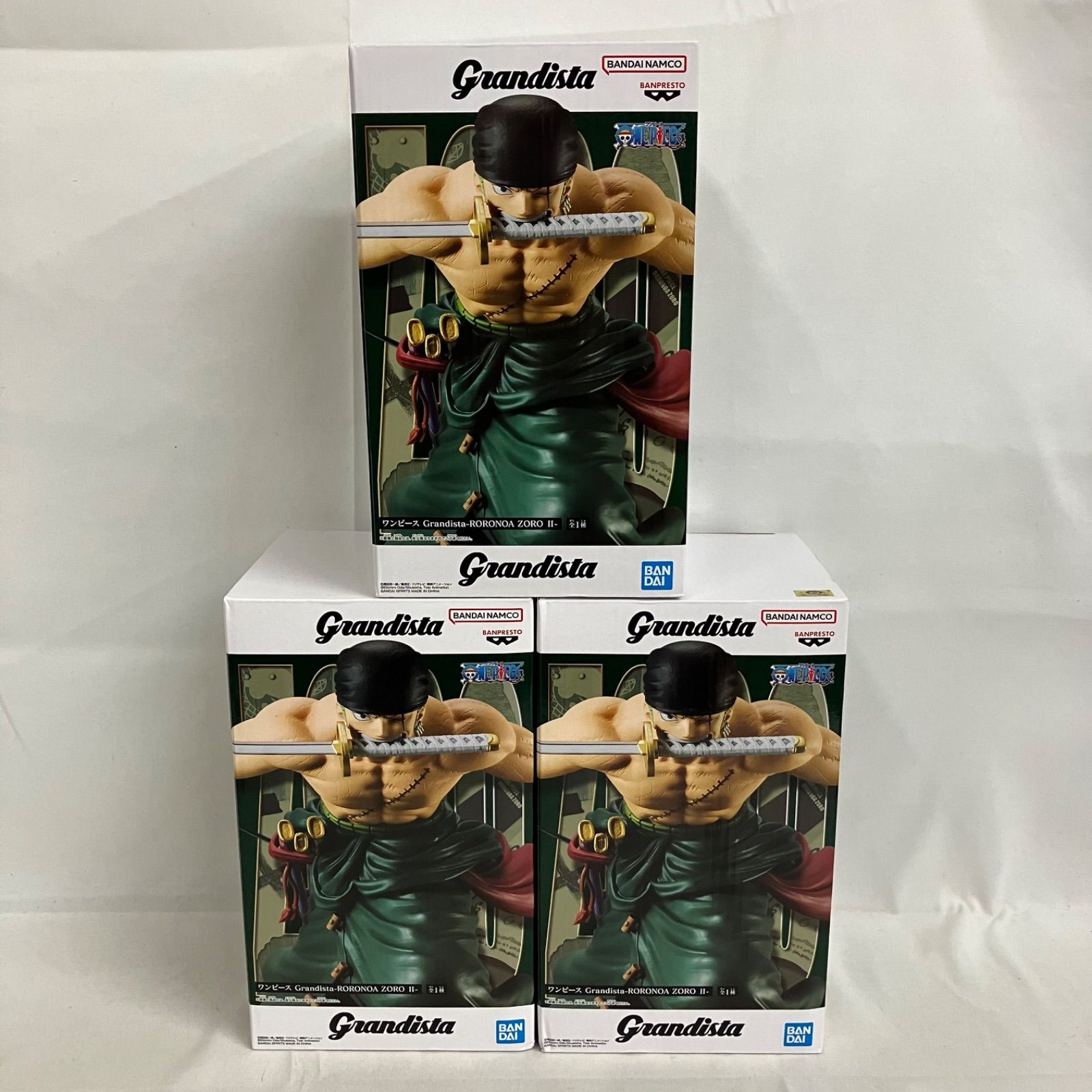 未開封 ワンピース Grandista ロロノア・ゾロⅡ フィギュア 3個セット