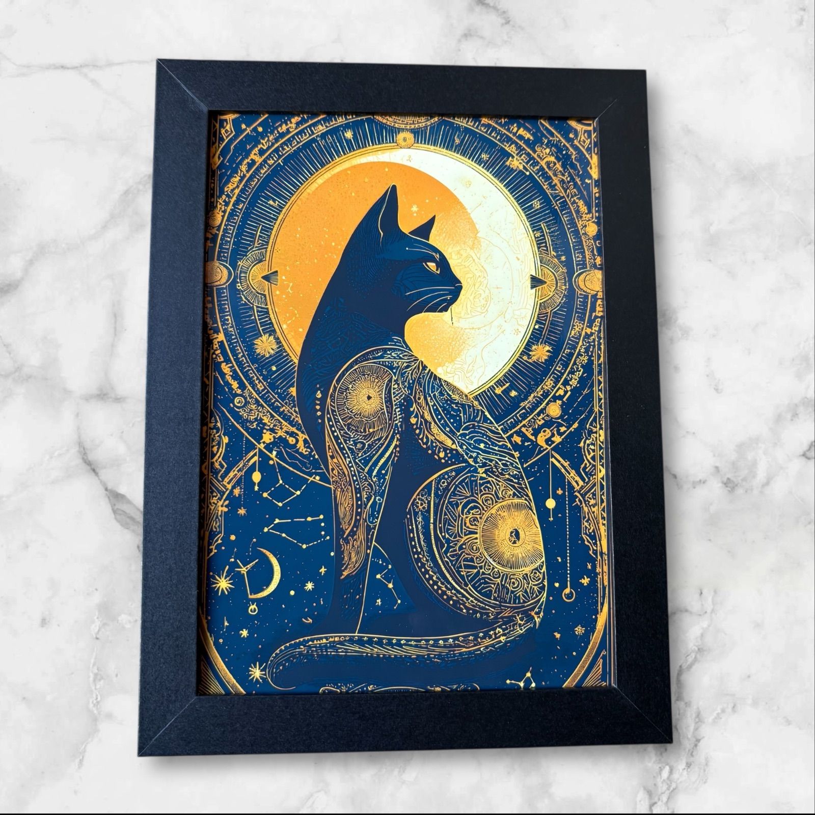 猫 ネコ アート絵画 インテリア アートパネル デジタルアート 波動 宇宙 神秘 おしゃれ 2L判 額付き プレゼント ギフト 新生活 机飾り -  メルカリ