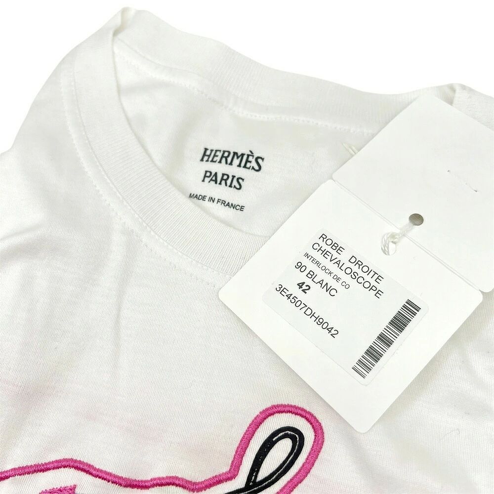 中古】HERMES エルメス 半袖 ワンピース ROBE DROITE CHEVALOSCOPE  