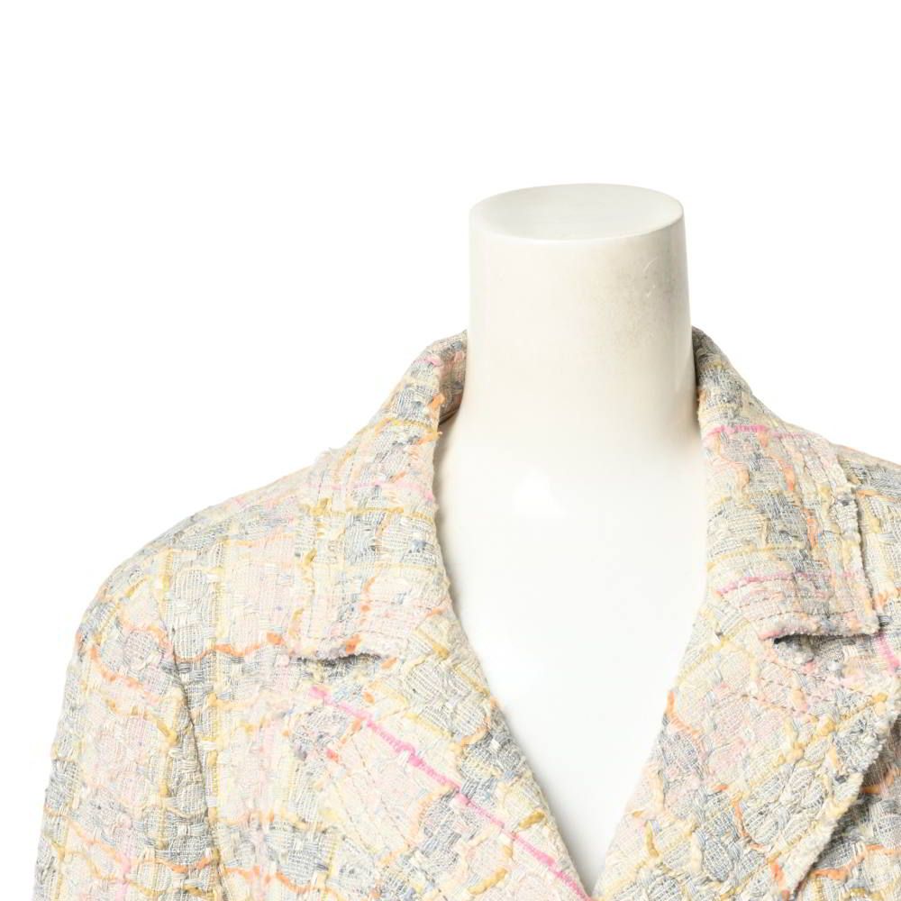 CHANEL 05P P26008V16010 シルク混 ダブル チェスター コート ココ  