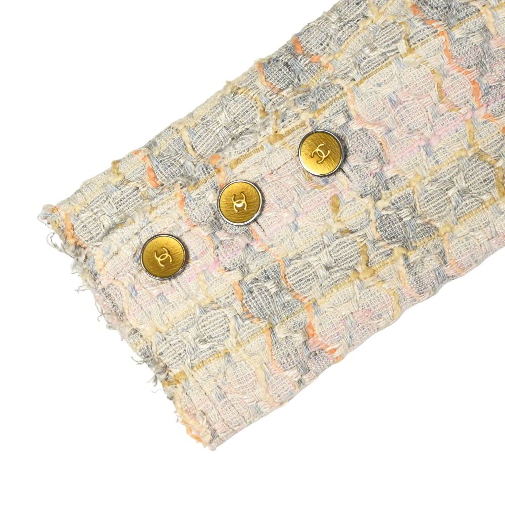 CHANEL 05P P26008V16010 シルク混 ダブル チェスター コート ココ  