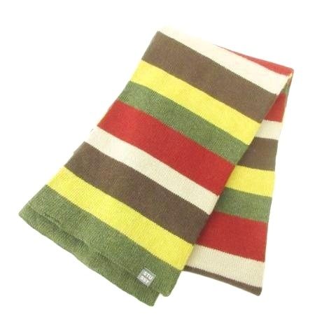 STUSSY ボーダーガラスマフラー ステューシー STUSSY ウール マフラー ボーダー 厚手 マルチカラー