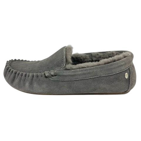 新品＊ EMU グレー Charcoal スエード ファー モカシン 完売カラー emu australia モカシン スリッポン ファー スエード W6 グレー - メルカリ
