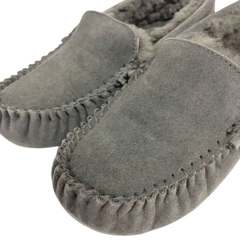 emu australia モカシン スリッポン ファー スエード W6 グレー - メルカリ