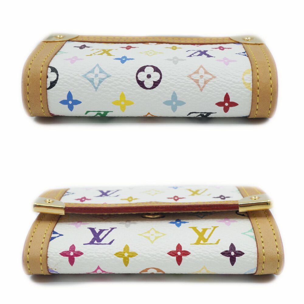 栄】ルイヴィトン M92657 ポルトモネ プラ モノグラム 白 マルチカラー