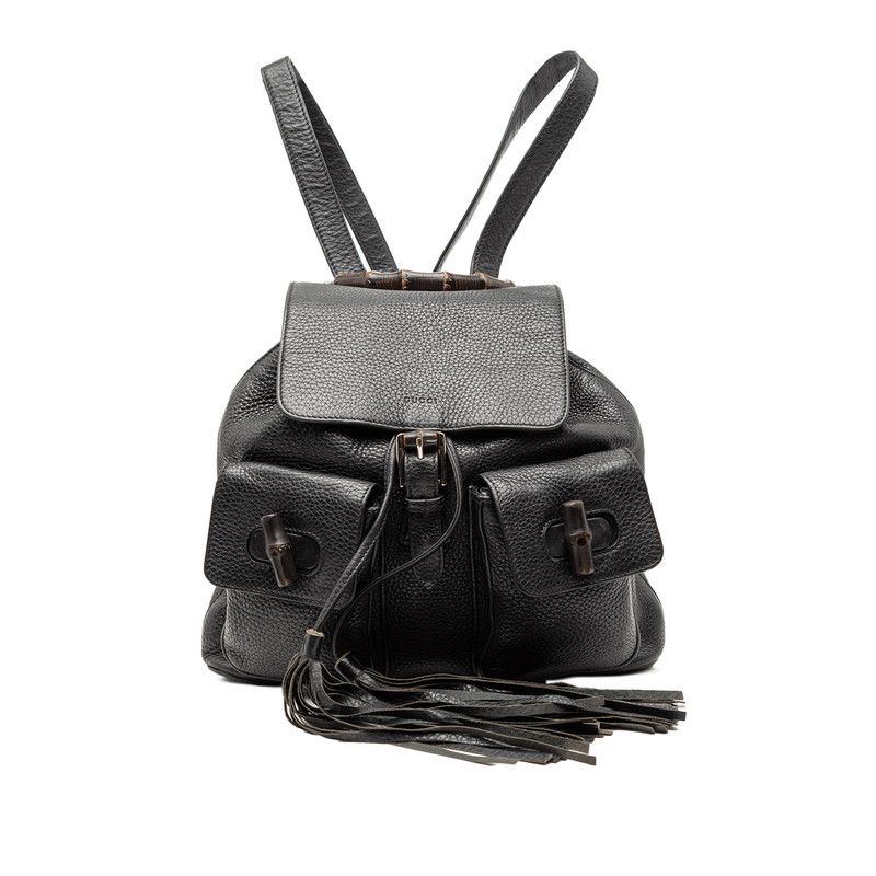 グッチ バンブー リュック バックパック 370833 ブラック レザー