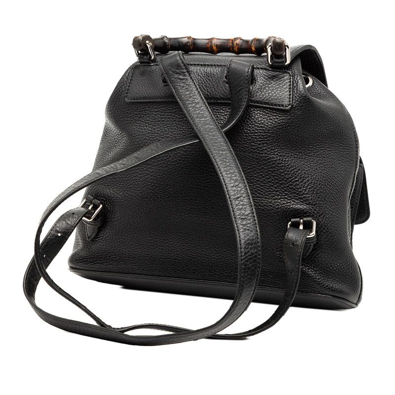 グッチ バンブー リュック バックパック 370833 ブラック レザー