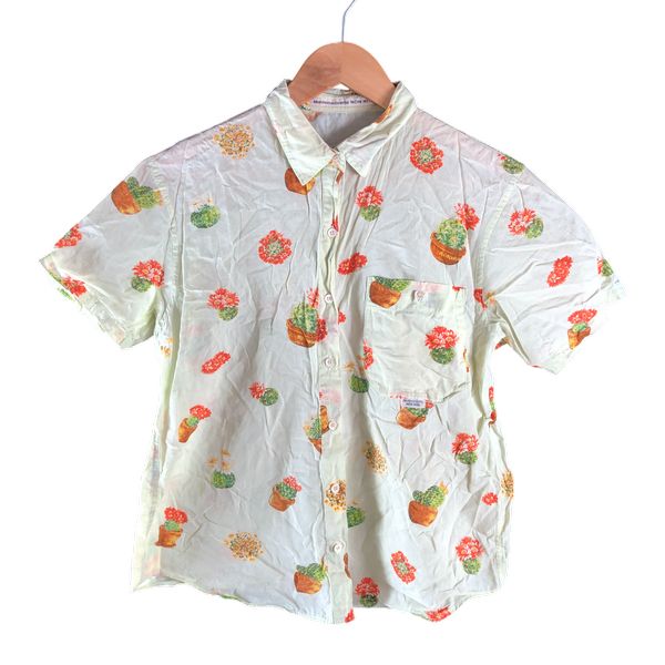 マドモアゼルノンノン Mademoiselle NONNON シャツ 半袖 サボテン柄 花