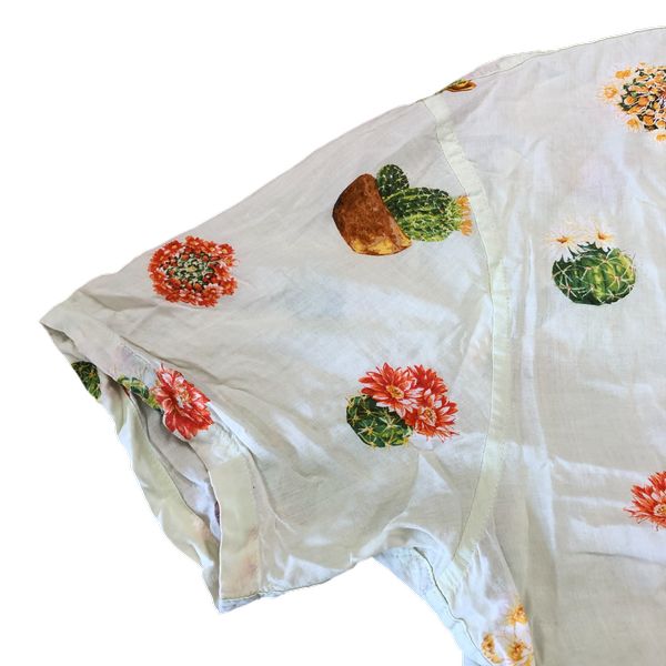 マドモアゼルノンノン Mademoiselle NONNON シャツ 半袖 サボテン柄 花