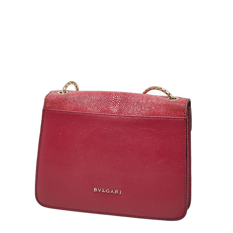 ブルガリ セルペンティ チェーンショルダーバッグ レッド ピンク