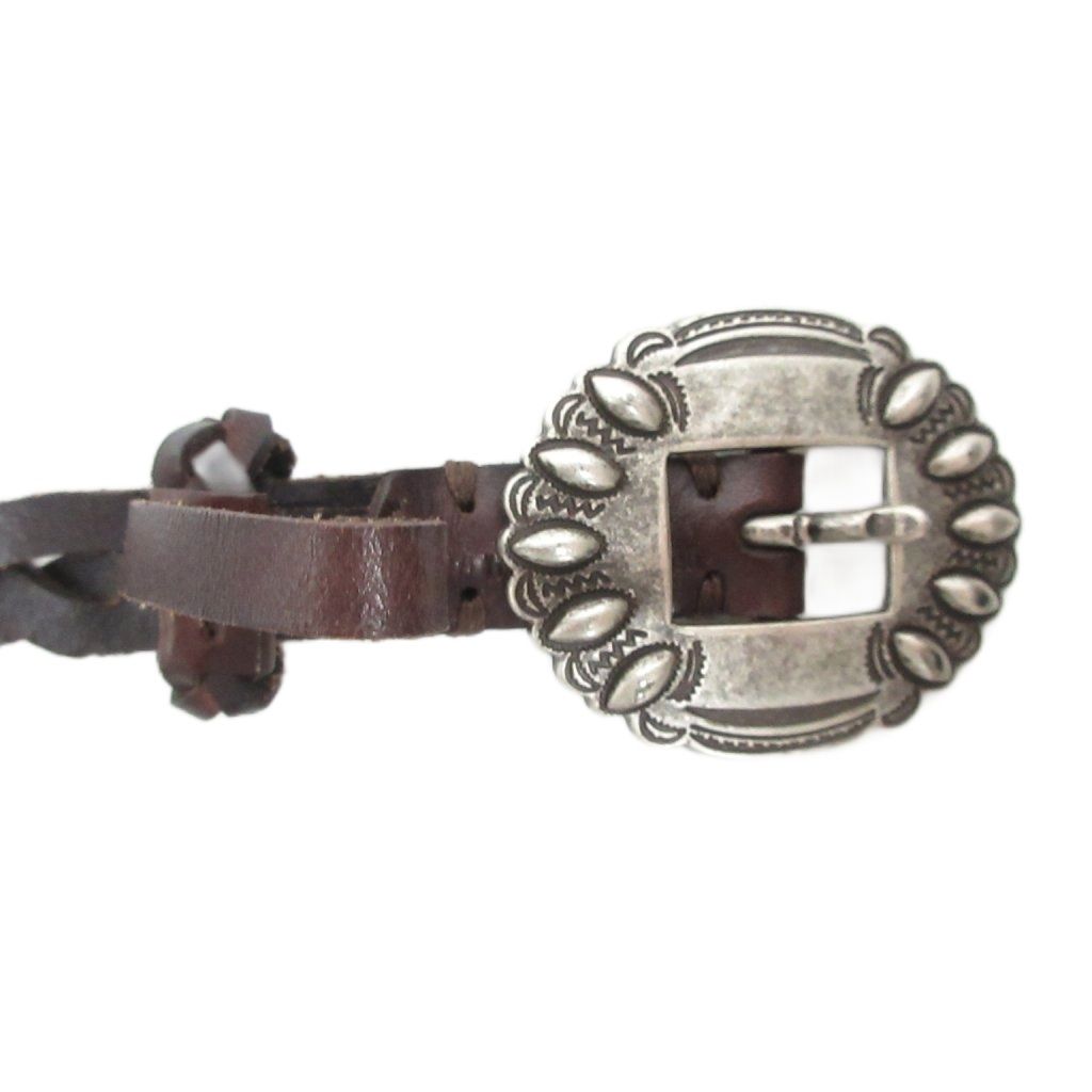 ラルフローレン　レザーベルト　編み込み　メッシュ　ブラウン　シルバー ポロ ラルフローレン POLO RALPH LAUREN ベルト 編み込み メッシュ