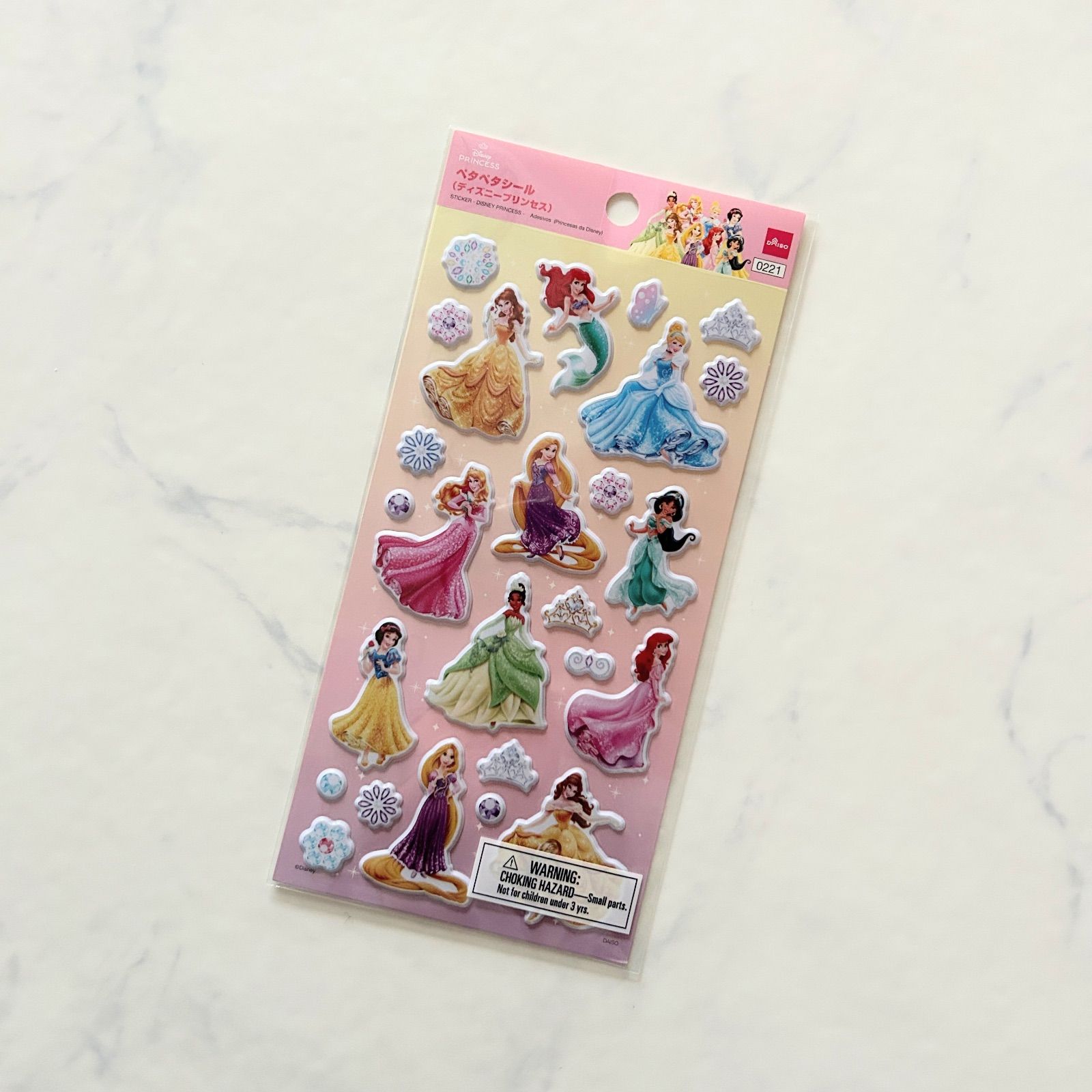 新品 ディズニープリンセス Disney ペタペタシール 立体シール