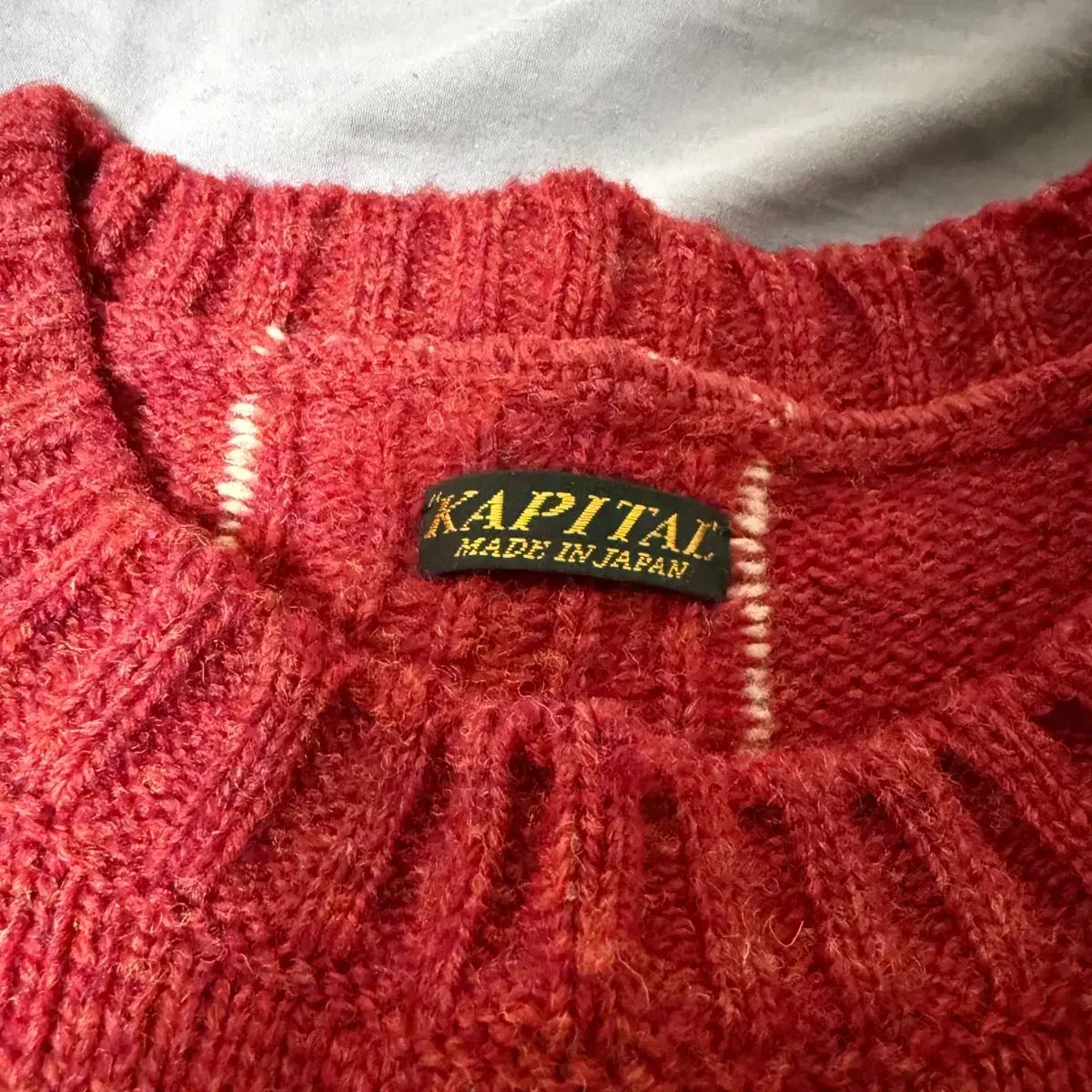 キャピタル KAPITAL 5G ウール BONE クルー セーター ボーン ニット