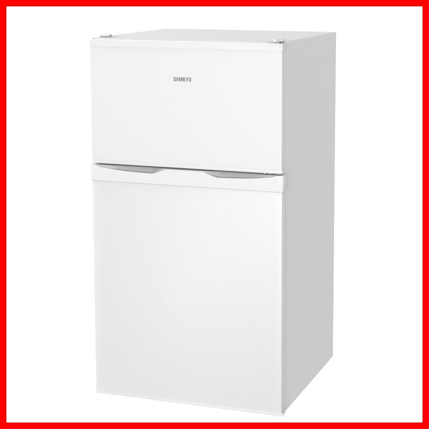 数量限定】95L 小型 2ドア 家庭用 冷蔵庫 耐熱天板 コンパクト 右開き