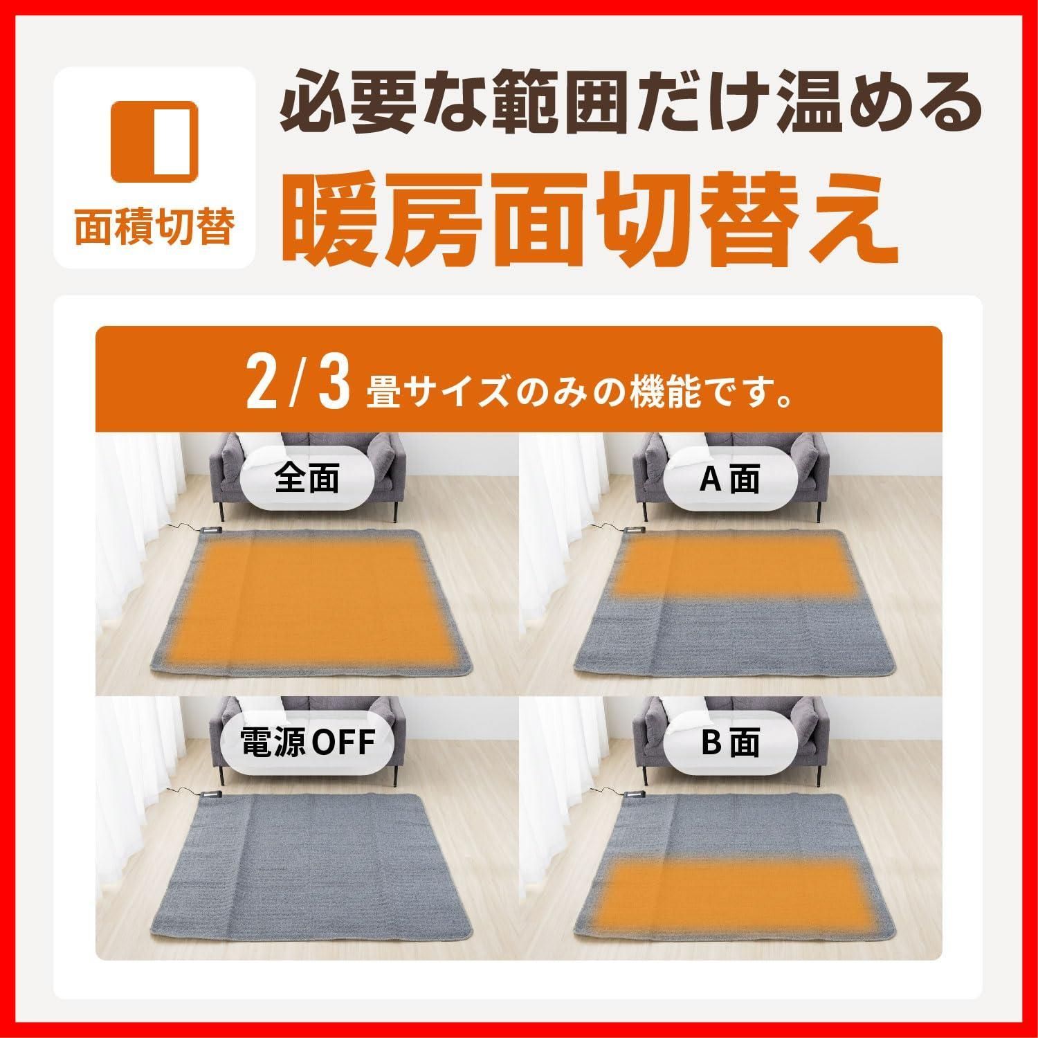 電気カーペット スライド式温度調節 フリーダム ダニクリーン 暖房面2面3通り切換 切り忘れ防止タイマー 8時間自動OFF 温度調整 長方形 約235 176 cm 本体 3畳 ホットカーペット フリーダン