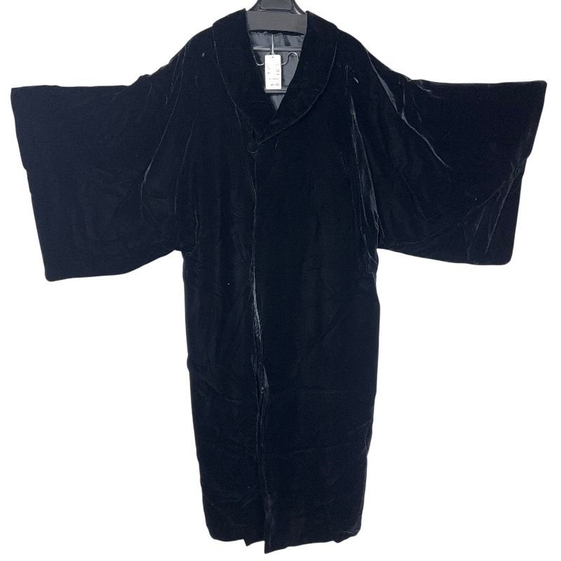 未着用品 美品 撫松庵 ベルベット素材 ビロード ロングコート 黒 和装 