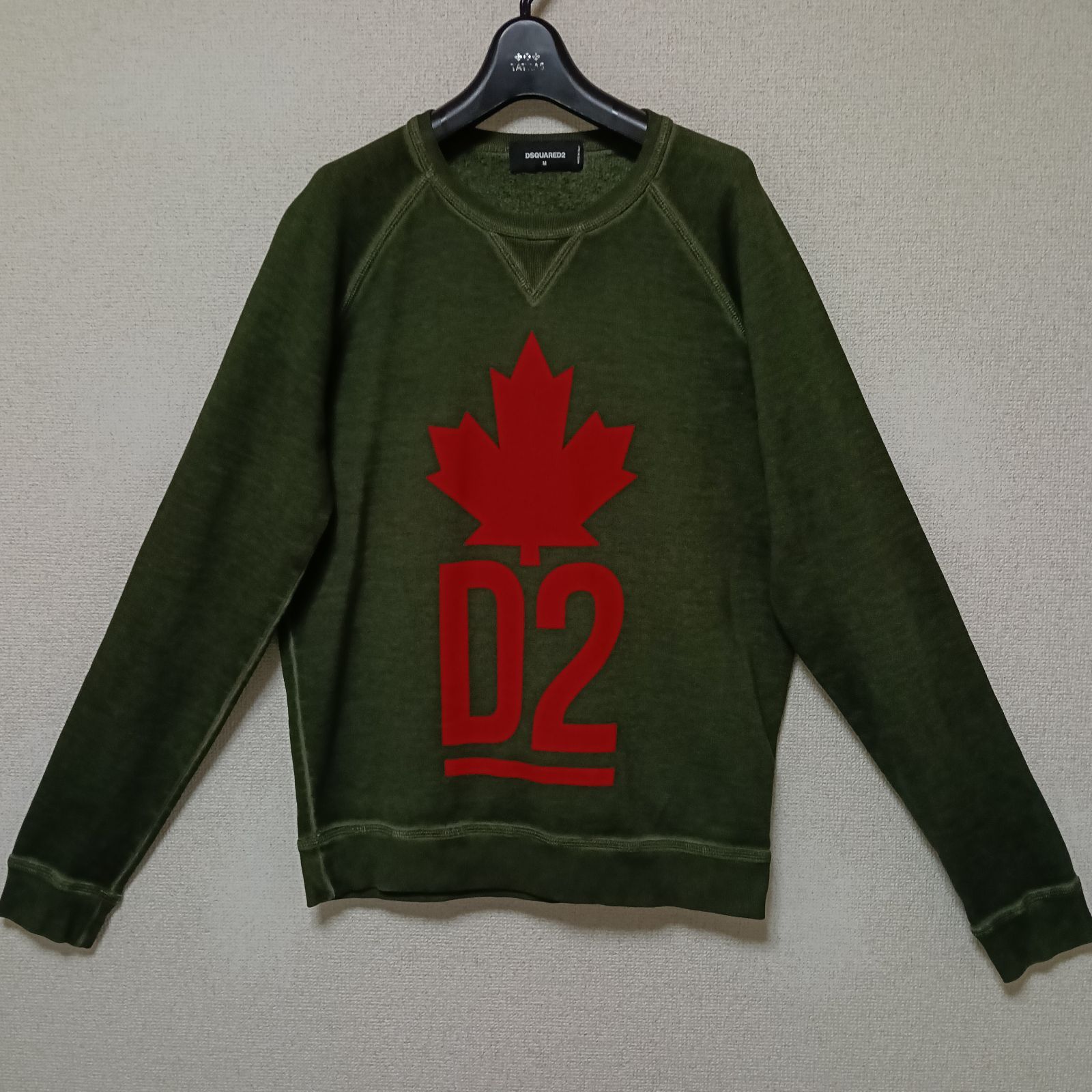 美品DSQUARED2ディースクエアードスウェットトレーナーカーキサイズM 
