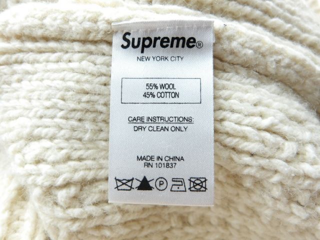SUPREME 16aw Cable Knit Cardigan Ivory サイズS シュプリーム