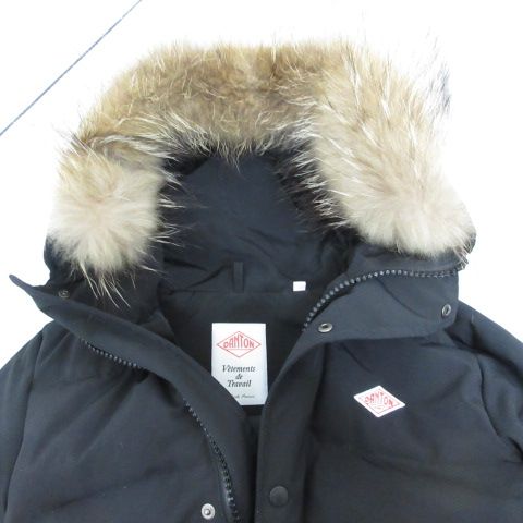 クリーニング済【DANTON】(JD-8744 LAS) 36 ダウンコート　黒 楽天市場】DANTON ダントン ファー付き フード キルトダウンコート JD