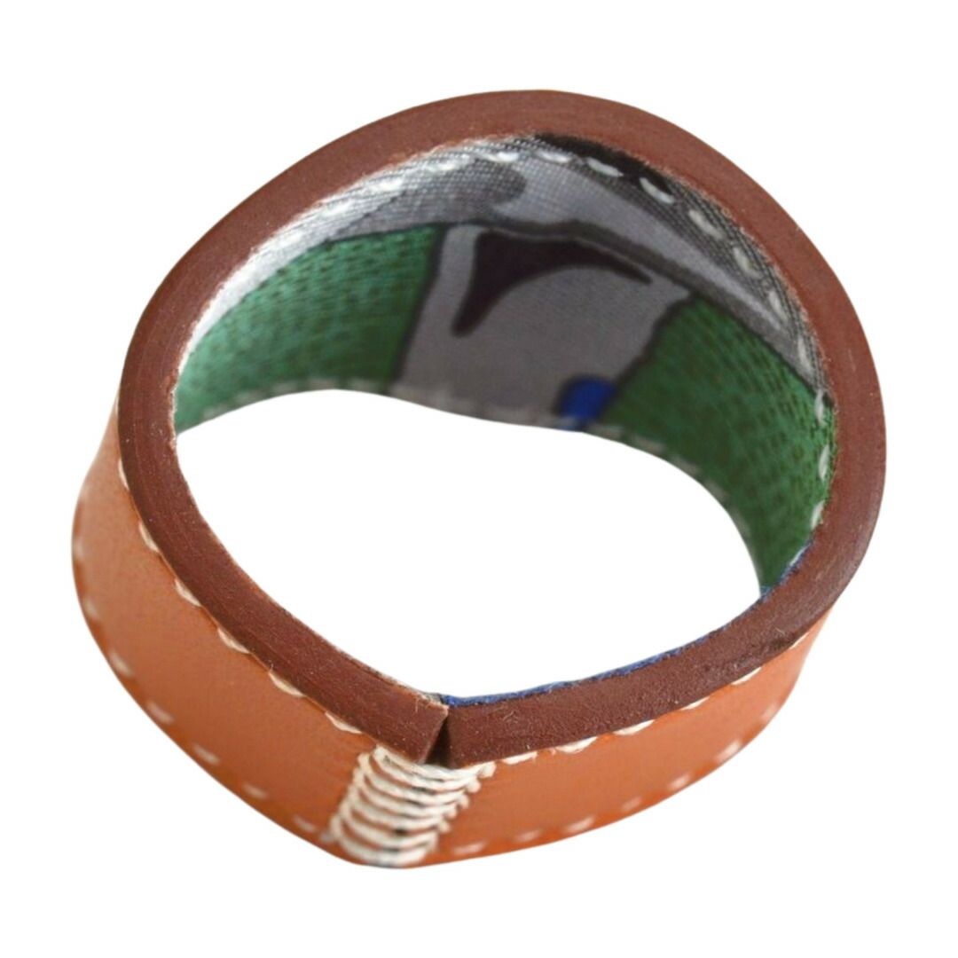 エルメス HERMES スカーフリング 90 ポルト・ボヌール マロンアルザン