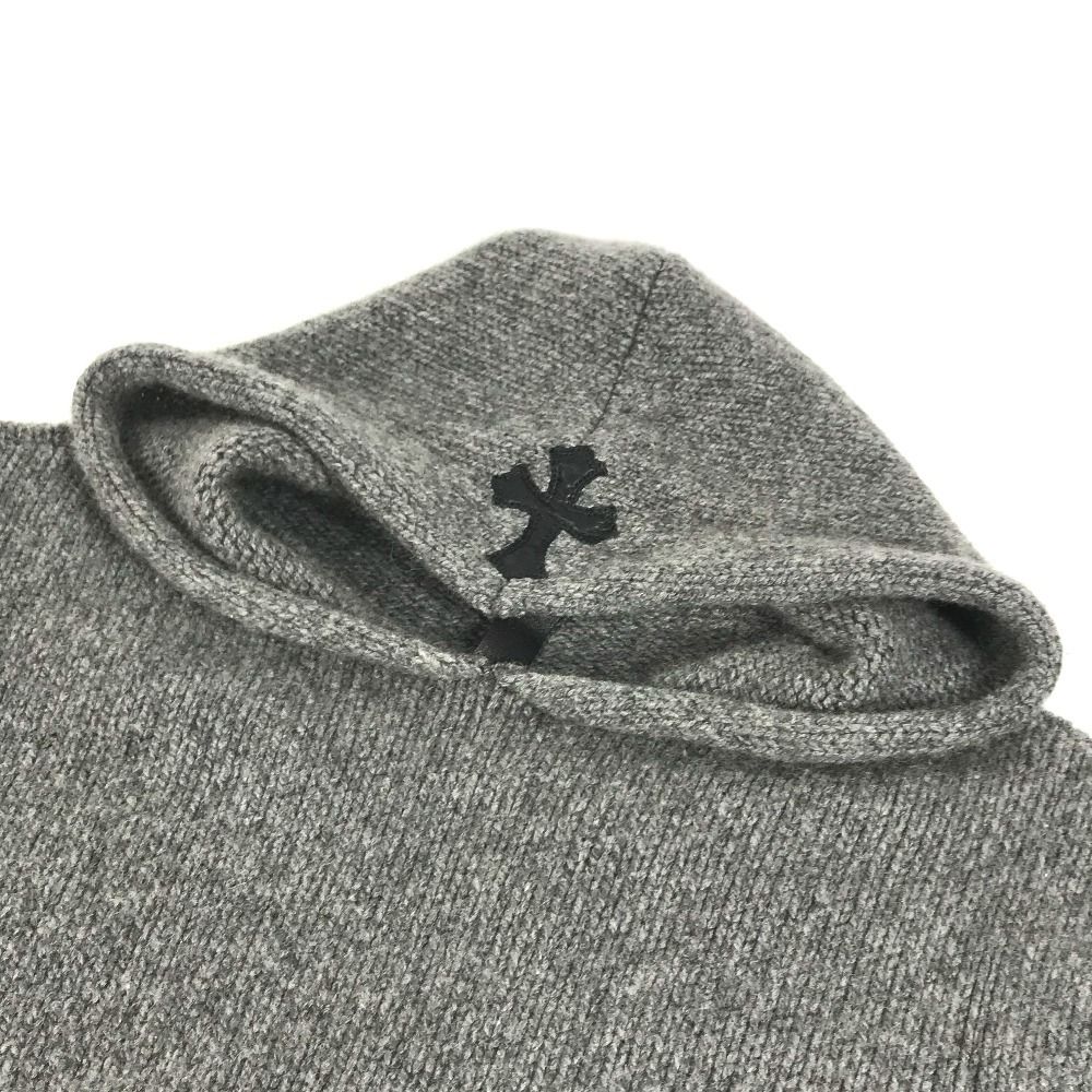 CHROME HEARTS クロムハーツ ニット パーカー レザーパッチ 革タグ