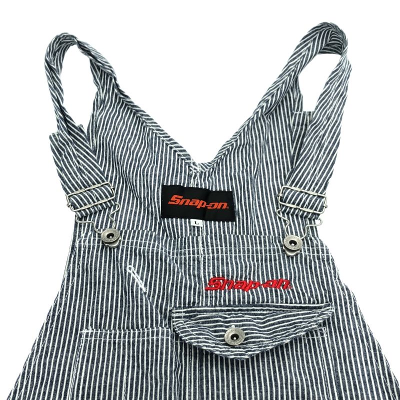 値下げ⭐︎Snap-on ストライプ オーバーオール 中古】Snap-on オーバーオール ストライプ柄 GE-924 サイズL[91