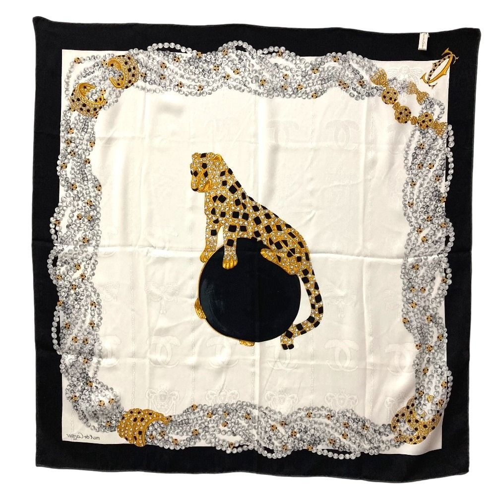 CARTIER カルティエ スカーフ レオパード パンテール 豹 シルク