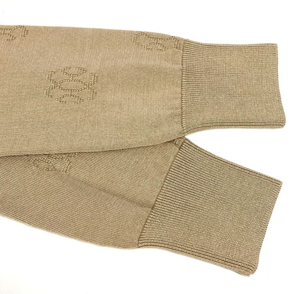 HERMES エルメス ニット Hリフト 総柄 長袖 シルク ベージュ - メルカリ