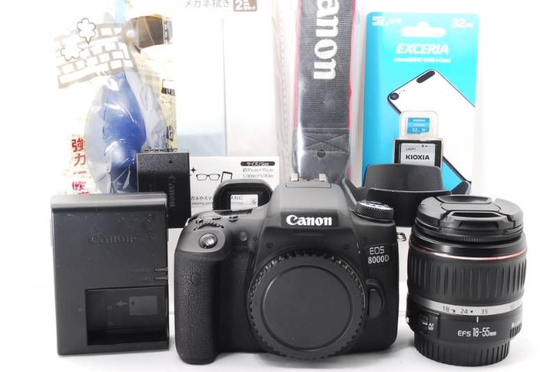 ✨ Canon EOS 8000D 一眼レフ カメラ スマホ転送 キヤノン 望遠 極美品 Canon EOS 8000D スマホに転送機能搭載！高ISO感度♪ 95k3390
