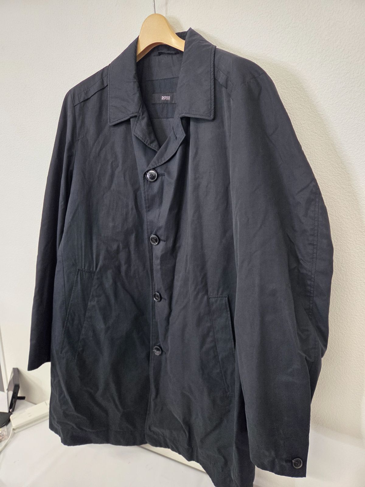 ヒューゴボス HUGO BOSS ステンカラーコート メンズ ネイビー 48 M〜L