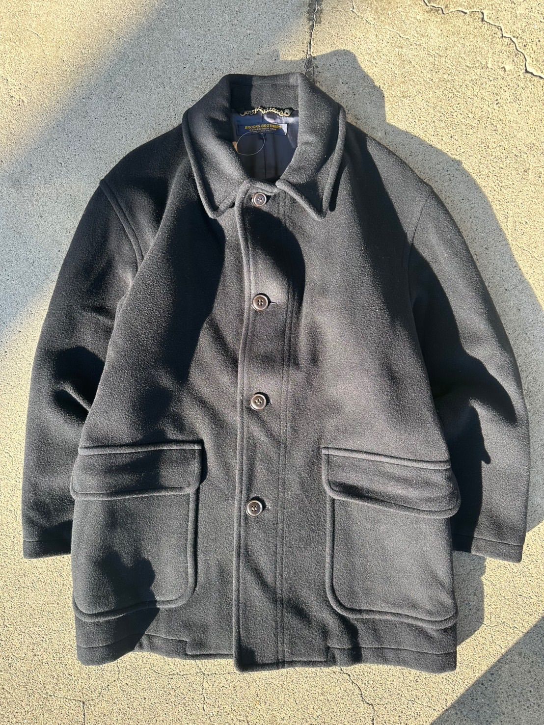 BROOKS BROTHERS 90s 00s ウールメルトン ステンカラーコート ミドル