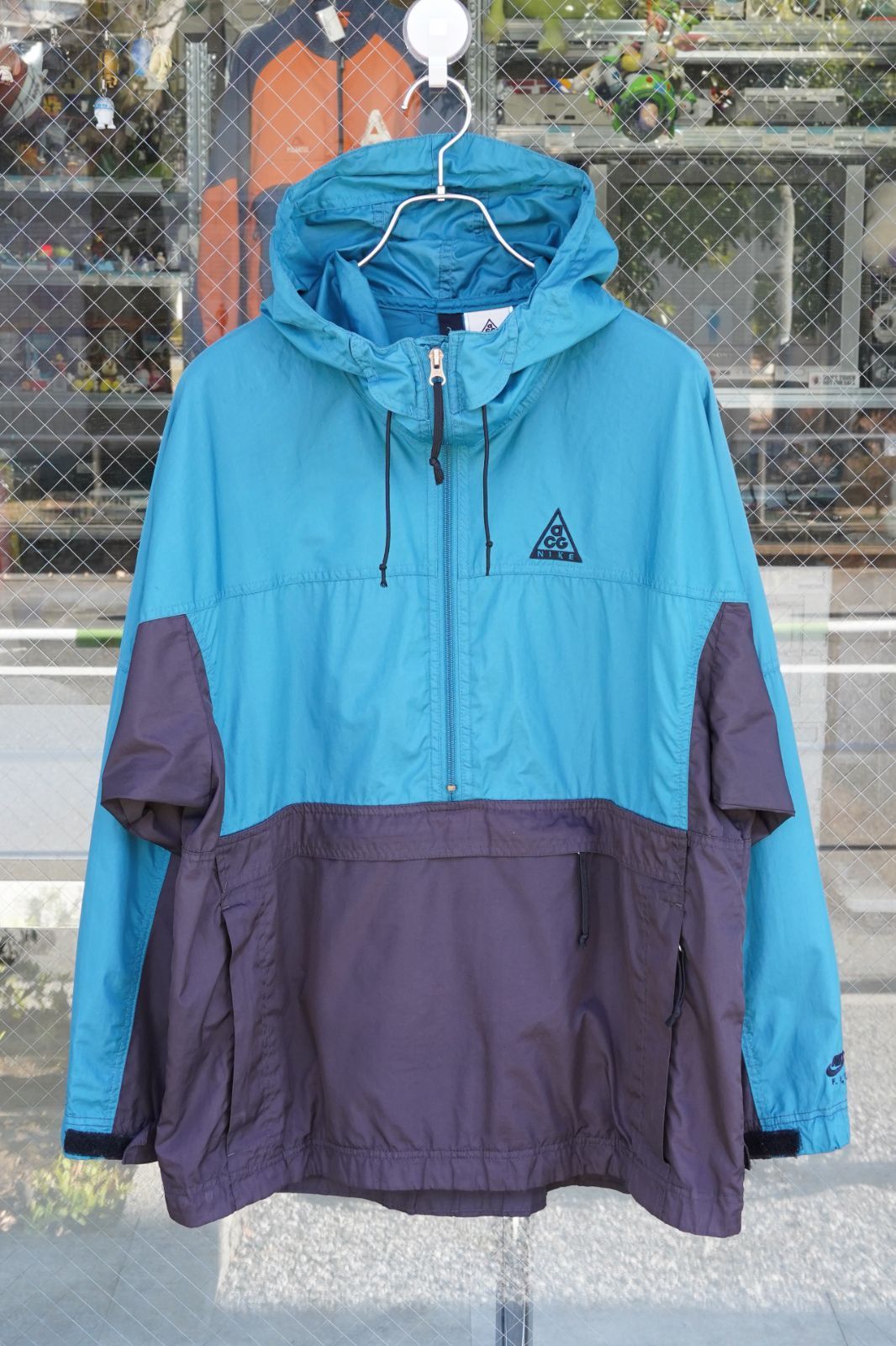 90s】NIKE ACG ナイロンアノラックジャケット L ターコイズ×ダーク