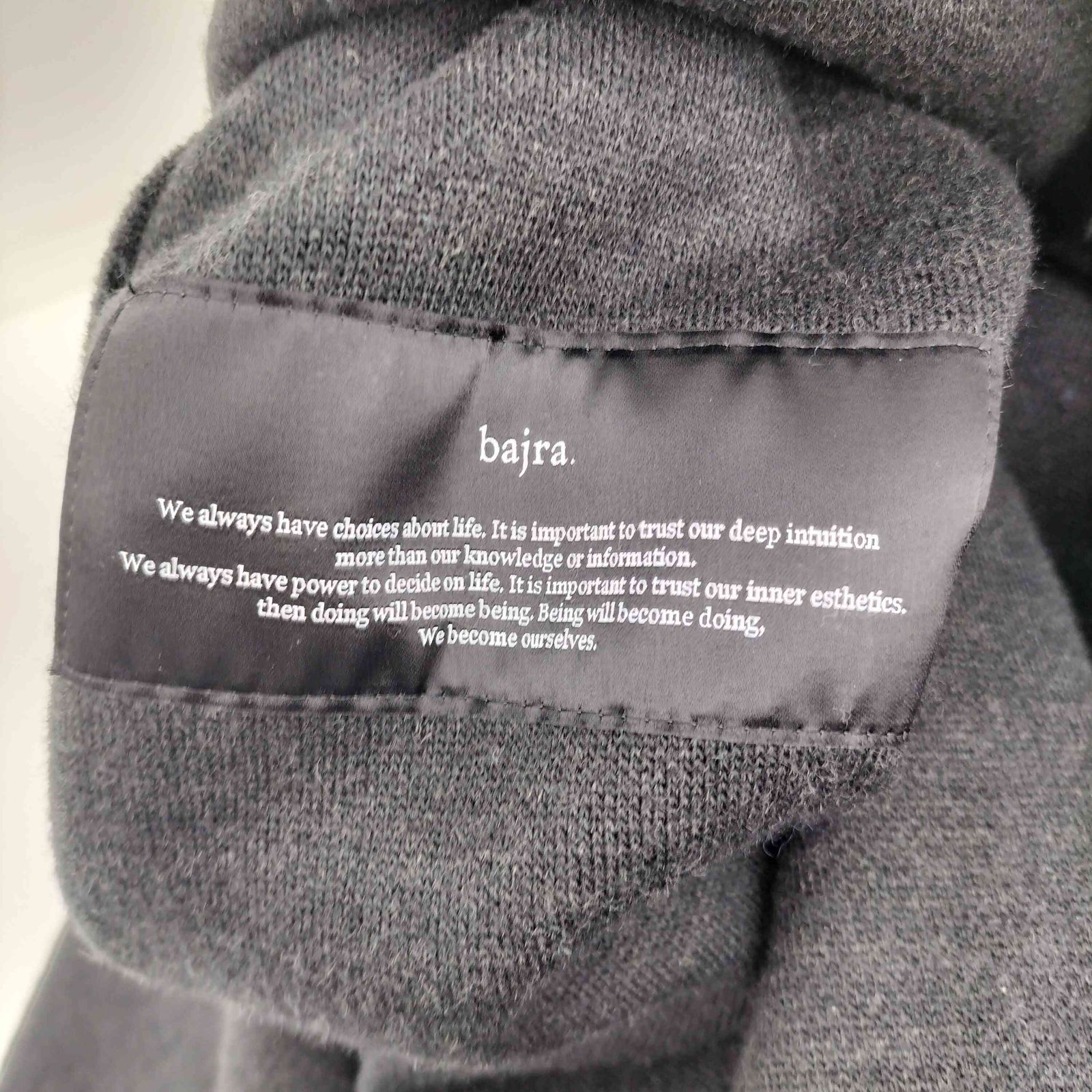 バジュラ bajra ウール混 ビックフーディー スナップボタン ビック