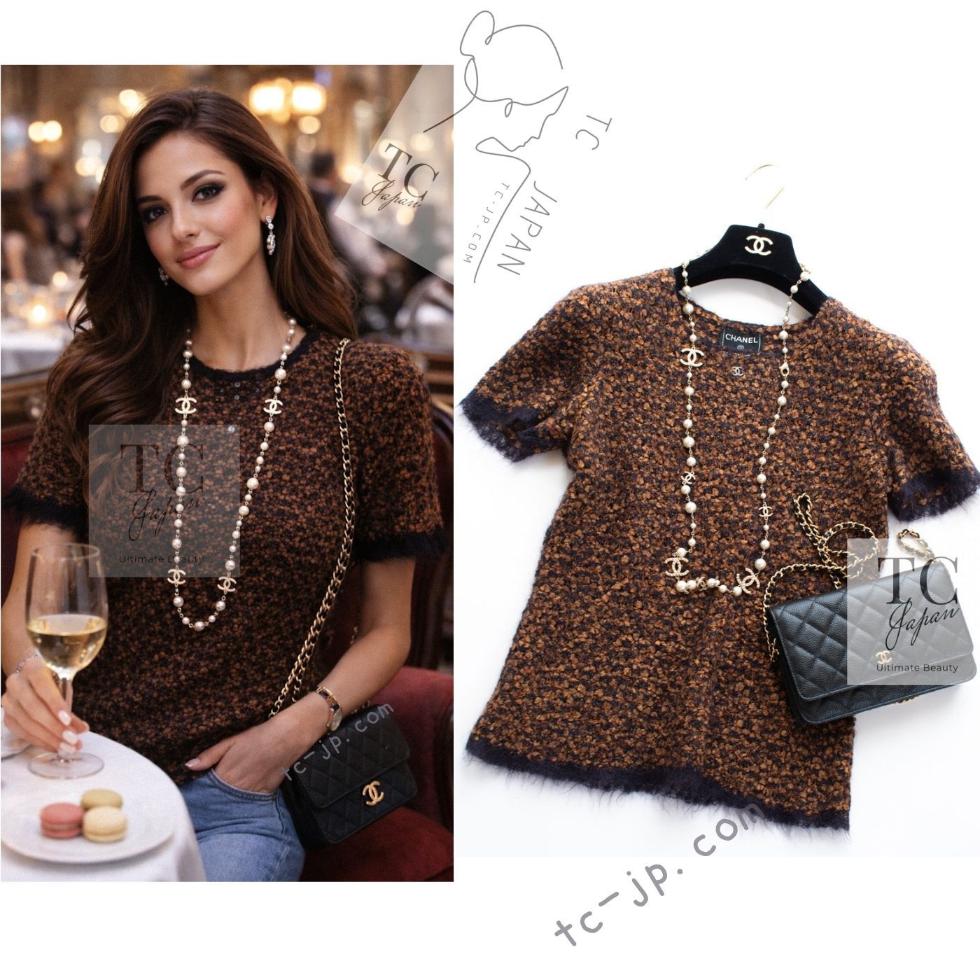 シャネル セーター トップス CHANEL ヴィンテージ ブラウン モヘア