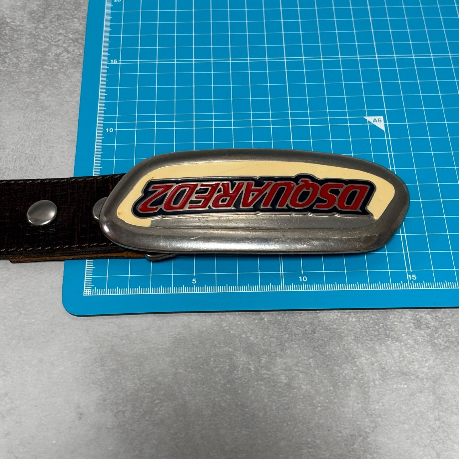 DSQUARED2 ディースクエアード ロゴバックル レザーベルト ブラウン